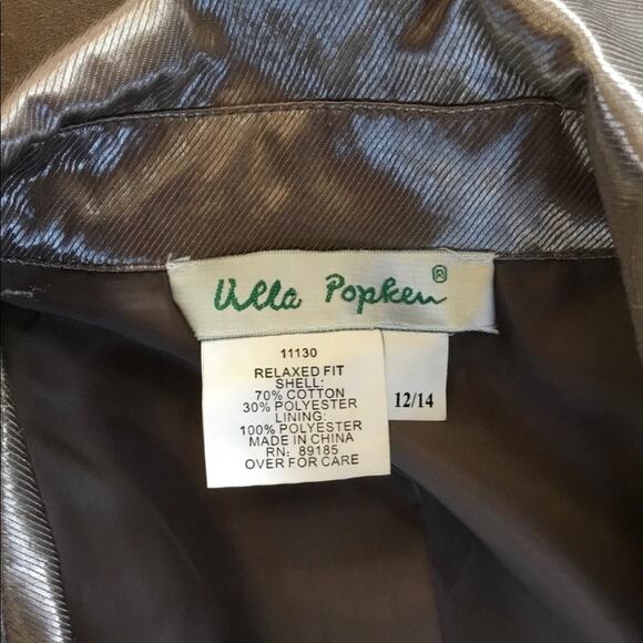 NWOT Metallic Belted Trench Coat Fully Lined Ulla Popken Size 12 - 14 LARGE - Picture 7 of 14